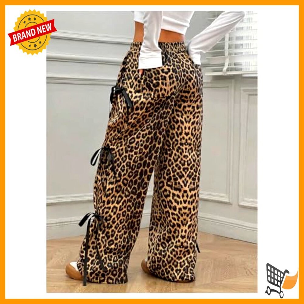 Baggy Sweatpants Elastic Waist Wide Leg Casual Y2K Travel Pants with Pockets - Picture 3 of 5